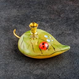Подсвечник церковный на 1 свечу «Лист с божьей коровкой», 5×9 см, селенит