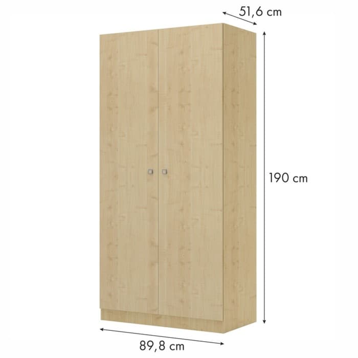 Шкаф прямой двухстворчатый Polini kids Simple, 898×500×1900 мм, цвет натуральный
