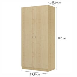 Шкаф прямой двухстворчатый Polini kids Simple, 898×500×1900 мм, цвет натуральный