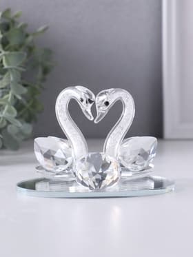 Фигурка стекло «Лебеди со стразой», 11×7×7 см