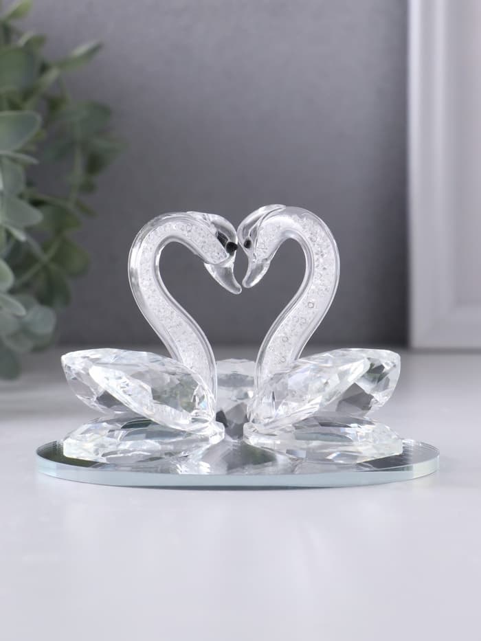 Фигурка стекло «Лебеди со стразой», 11×7×7 см