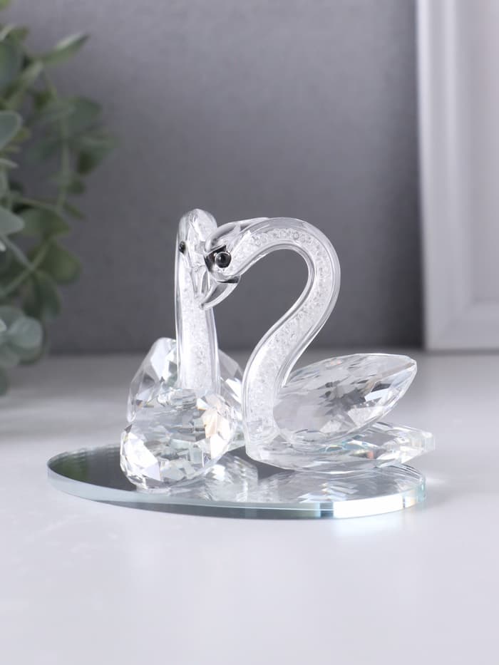 Фигурка стекло «Лебеди со стразой», 11×7×7 см