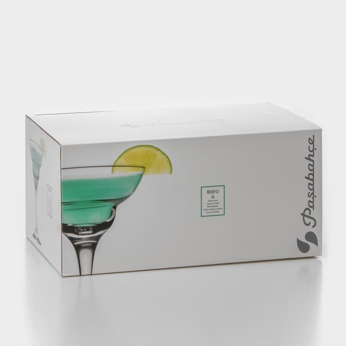 Бокалы для маргариты Paşabahçe Bistro, 280 мл, размер одного бокала 11.5×17 см, набор 6 шт., стекло, прозрачные