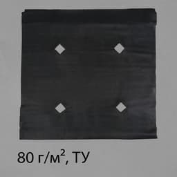 Материал мульчирующий, с перфорацией, 10×1.6 м, плотность 80 г/м², спанбонд с УФ-стабилизатором, чёрный, Greengo, Эконом 30%