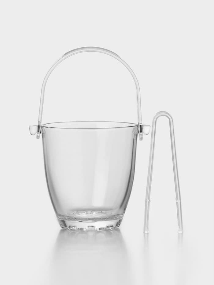 Ведро для льда с ручкой и щипцами Sylvana, 650 мл, h=13 см, стекло, прозрачное