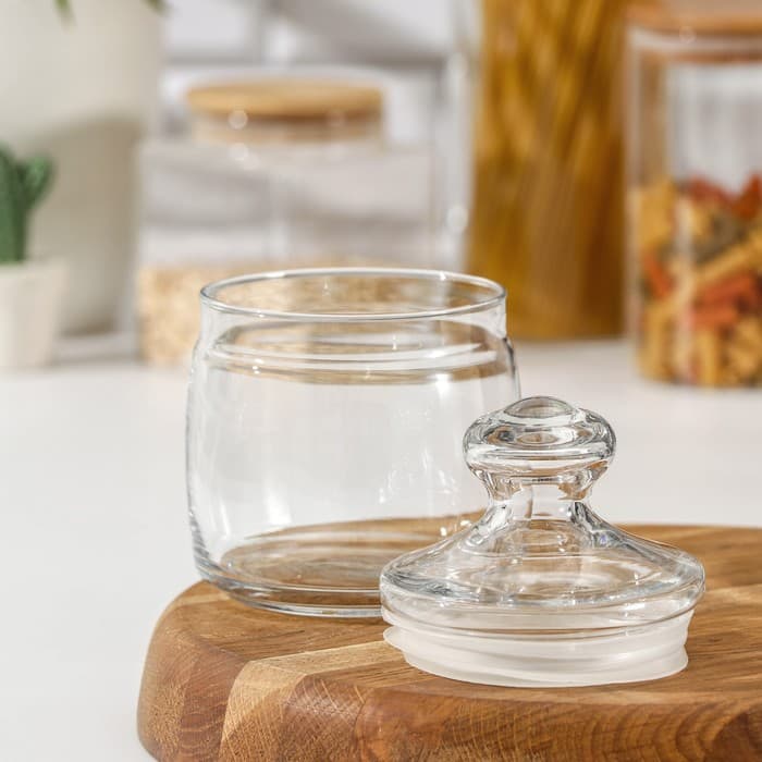 Банка для хранения сыпучих продуктов Paşabahçe Cesni, 500 мл, стекло, прозрачная