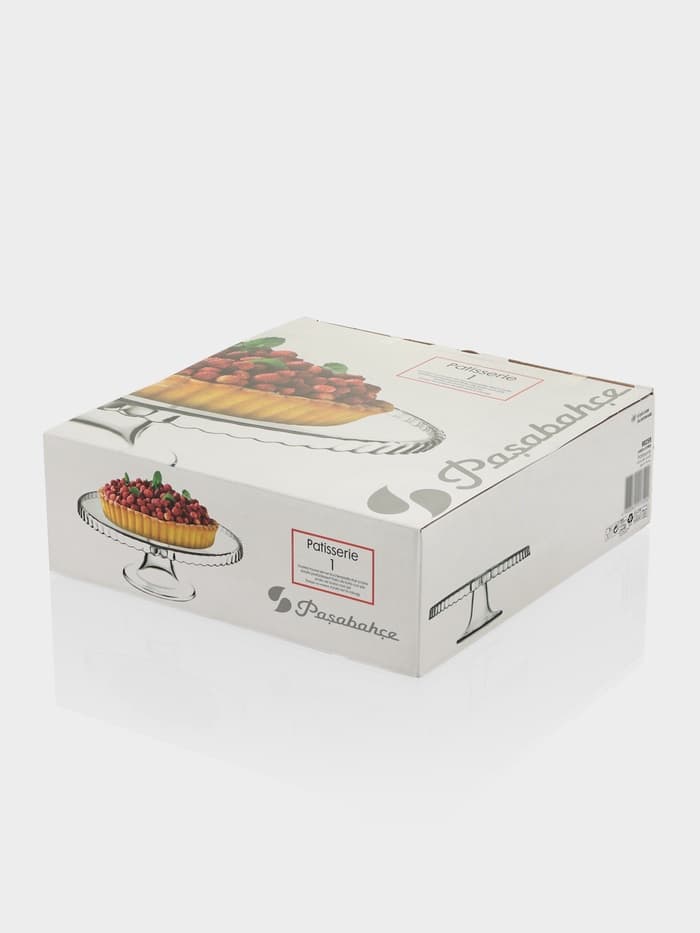 Подставка для торта Paşabahçe Patisserie, d=28 см, на ножке, стекло, прозрачная
