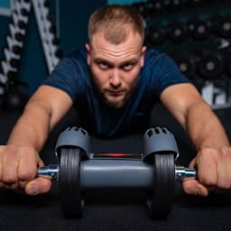 Ролик для пресса ONLYTOP, с возвратным механизмом, 2 колеса, с ковриком