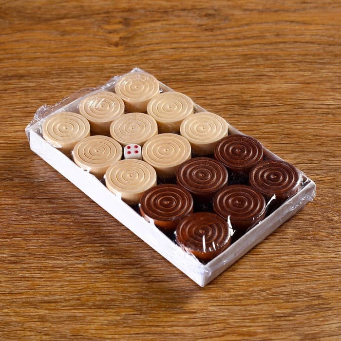 Шашки игра настольная деревянные, d=2.3 см