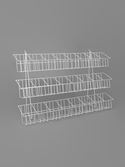 Стойка прикассовая 88.5×24×56 см, размер ячейки 12.5×12×13 см, белая