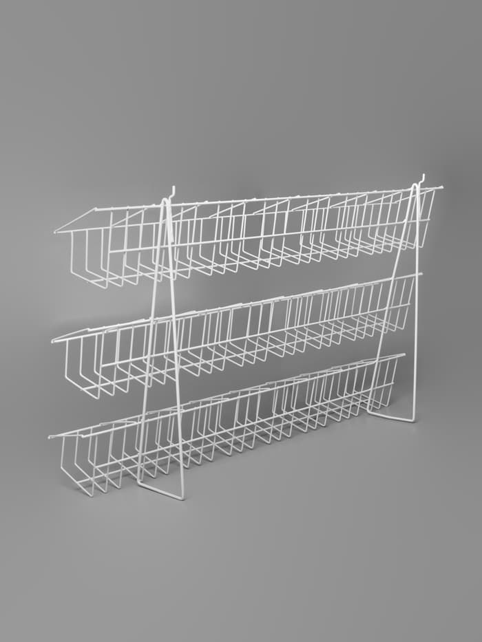 Стойка прикассовая 88.5×24×56 см, размер ячейки 12.5×12×13 см, белая