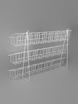 Стойка прикассовая 88.5×24×56 см, размер ячейки 12.5×12×13 см, белая