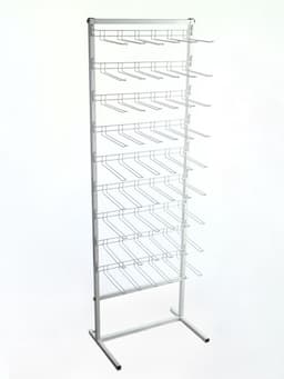 Стойка для семян 60×40×180 см, 9 ярусов с крючками L25 см, d=4 мм, белая