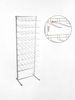 Стойка для семян 60×40×180 см, 9 ярусов с крючками L25 см, d=4 мм, белая