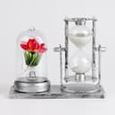 Часы песочные «Роза», сувенирные, с подсветкой, 15×9×14 см