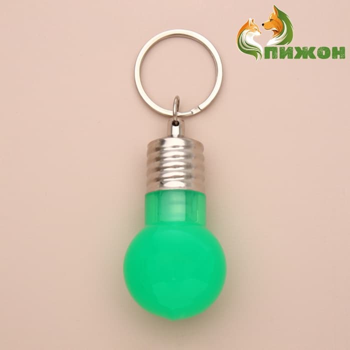 Световой маячок на ошейник, для больших и средних собак, фасовка 12 шт., пластик, металл, зелёный