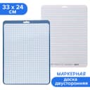 Доска маркерная A4 (33×24 см) Calligrata, двусторонняя: клетка/линейка, синяя