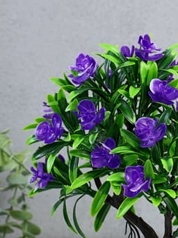 Бонсай искусственный в горшке «Деревце с тонкими листьями и цветами», 10×24 см, МИКС