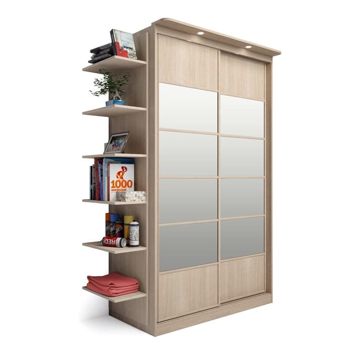 Стеллаж открытый для увлечений, 350×260×2000 мм, цвет ясень шимо светлый