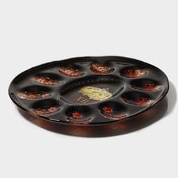 Подставка для яиц Доляна «Пасха», 10 ячеек, 24×20.5 см, стекло, чёрная