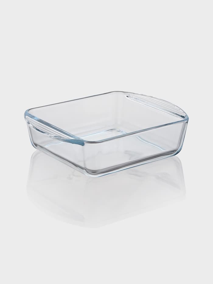 Форма для запекания Paşabahçe Borcam, 1.04 л, 20.9×16.5 см, прямоугольная, жаропрочное стекло, прозрачная