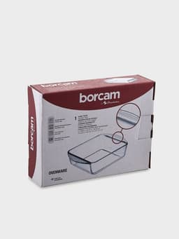 Форма для запекания Paşabahçe Borcam, 1.04 л, 20.9×16.5 см, прямоугольная, жаропрочное стекло, прозрачная