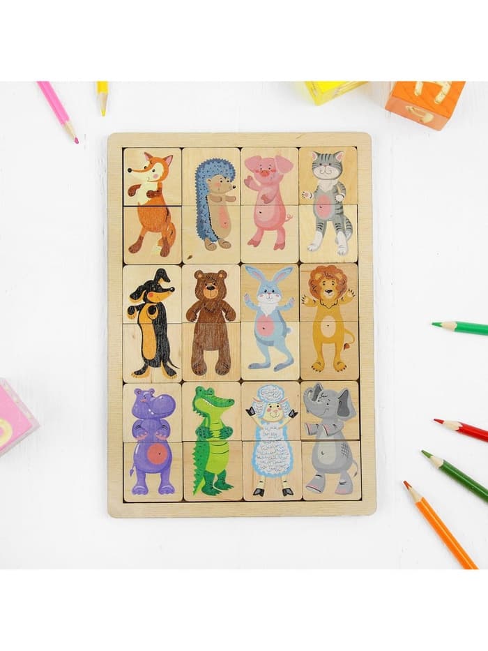 Пазлы деревянные Десятое Королевство «Зоопарк», 24 детали