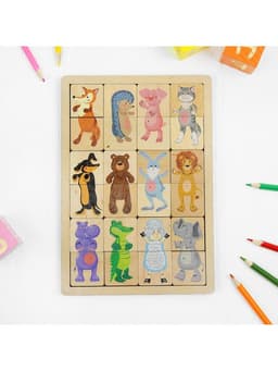 Пазлы деревянные Десятое Королевство «Зоопарк», 24 детали