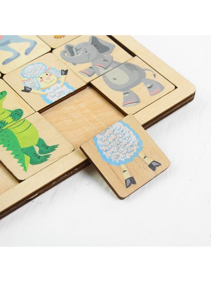 Пазлы деревянные Десятое Королевство «Зоопарк», 24 детали