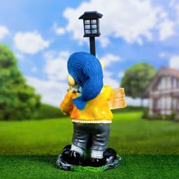 Садовая фигура - фонарь из полистоуна «Гном с табличкой», 30×27×44 см