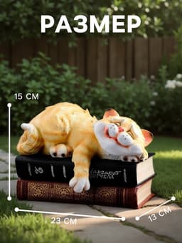 Садовая фигура из гипса «Спящий Кот», 22×14×11 см