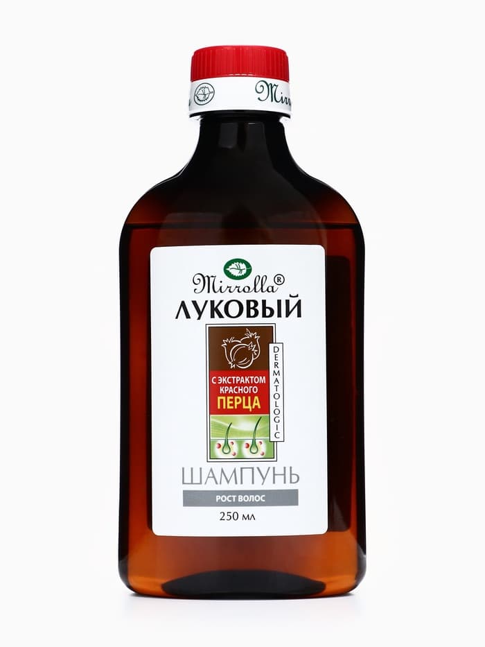 Шампунь луковый Mirrolla с экстрактом красного перца, 250 мл