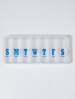 Таблетница «Неделька», английские буквы, 21×9.5×3 см, 7 секций, прозрачная