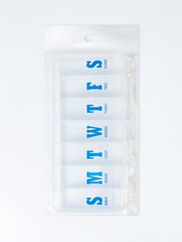 Таблетница «Неделька», английские буквы, 21×9.5×3 см, 7 секций, прозрачная