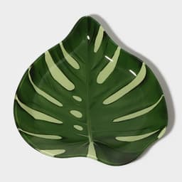 Блюдо сервировочное Доляна «Монстера», 21×21 см, стекло, зелёное