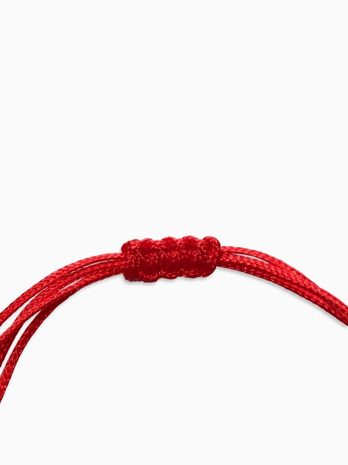 Браслет-оберег «Красная нить», рука счастья Хамса с кристаллом, белый в серебре, d=5.5 см