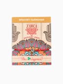 Браслет-оберег «Красная нить», рука счастья Хамса с кристаллом, белый в серебре, d=5.5 см