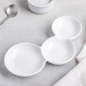 Менажница «Атом», 20×12 см, керамика, белая