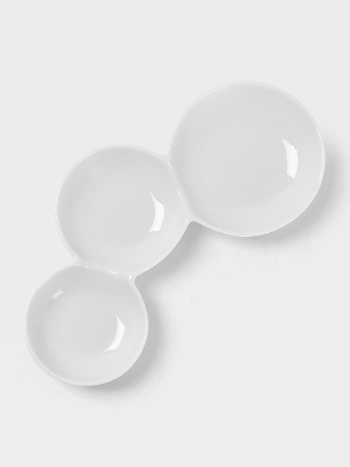 Менажница «Атом», 20×12 см, керамика, белая