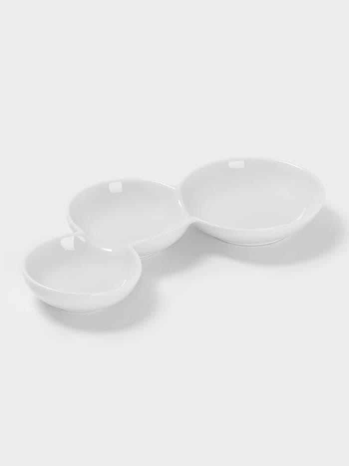 Менажница «Атом», 20×12 см, керамика, белая