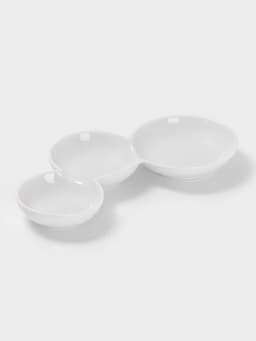 Менажница «Атом», 20×12 см, керамика, белая