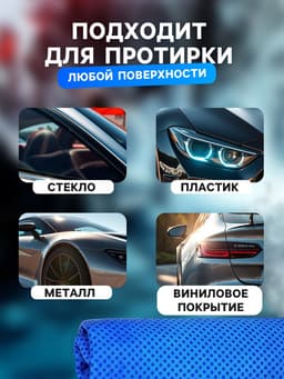 Замша протирочная Grand Caratt 43×32 см, перфорированная в тубе, синяя