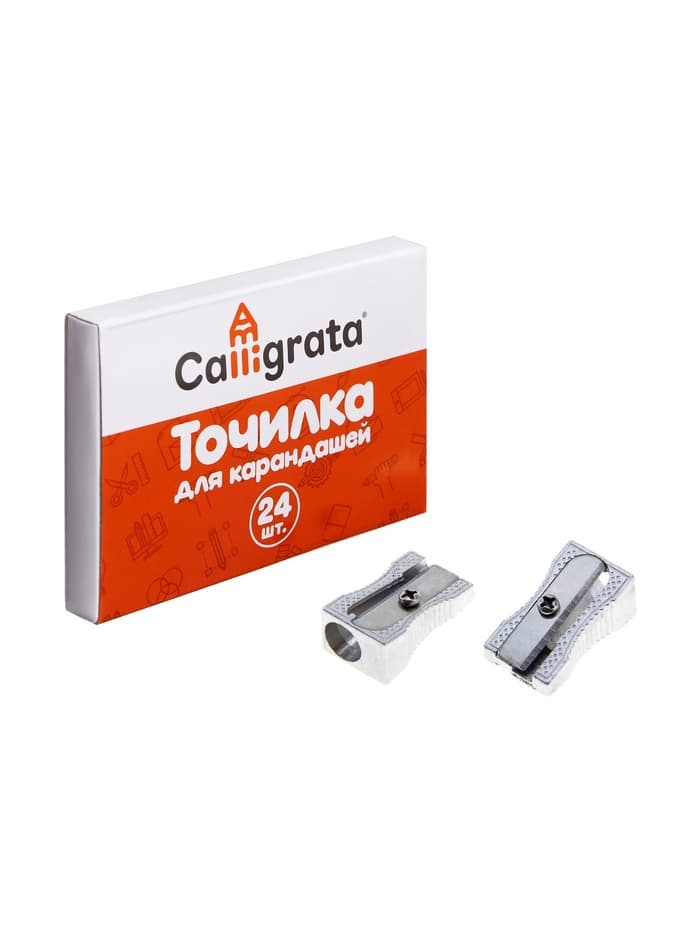 Точилка металлическая Calligrata, конусная, серебристая