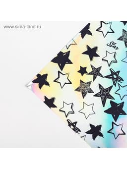 Плёнка упаковочная с голографией Starry sky, 100×70 см
