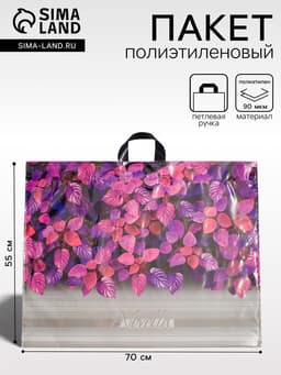 Пакет «Новелла», полиэтиленовый с петлевой ручкой, 71×55 см, 90 мкм