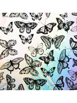 Плёнка упаковочная с голографией «Бабочки», 100×70 см