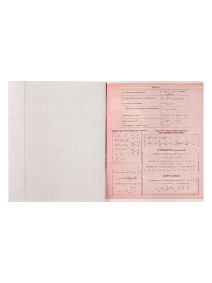 Предметная тетрадь по алгебре Calligrata «Металл», 48 листов, в клетку, со справочным материалом, обложка из мелованного картона