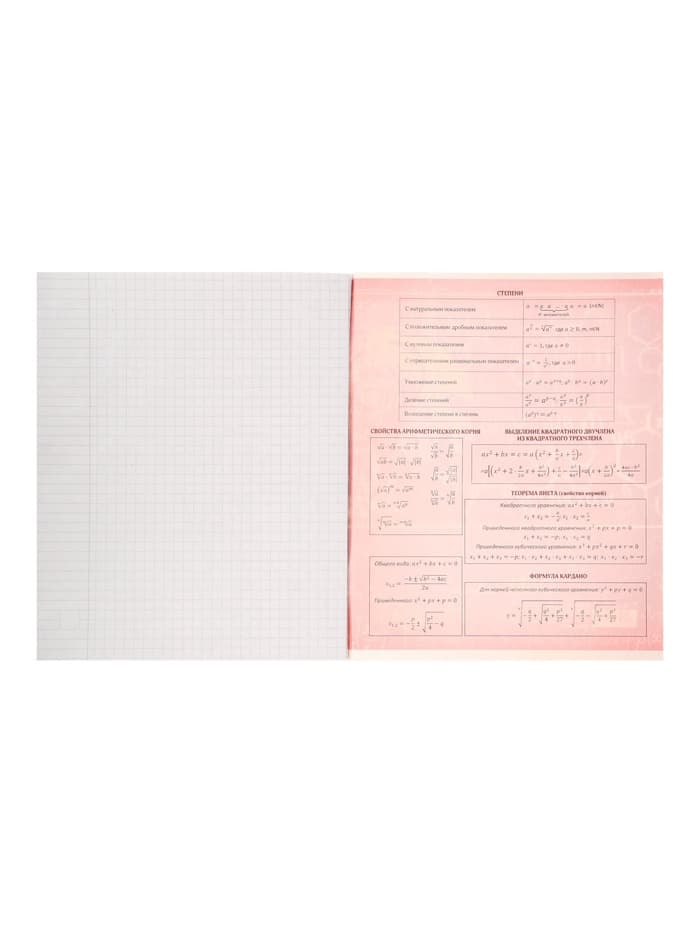 Предметная тетрадь по алгебре Calligrata «Металл», 48 листов, в клетку, со справочным материалом, обложка из мелованного картона