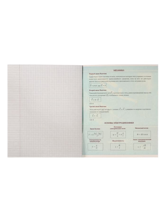 Предметная тетрадь по физике Calligrata «Металл», 48 листов, в клетку, со справочным материалом, обложка из мелованного картона