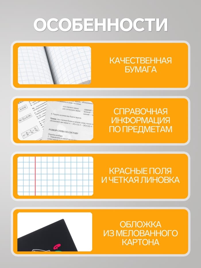 Предметная тетрадь по истории Calligrata «Коллаж», 48 листов, в клетку, со справочным материалом, обложка из мелованного картона